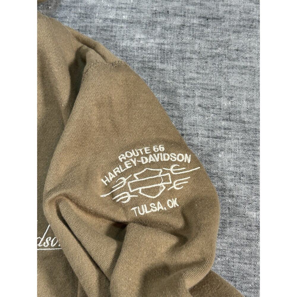 Harley Davidson Sweatshirt Zip Hoodie Womens Large Cotton Blend Route 66 Ruffles - Picture 6 of 13